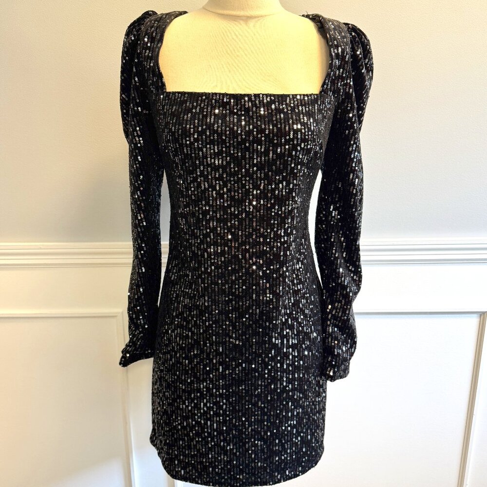 Audrey Parks by Francesca's Cocktail Dress | NWT | Black | Sequin | Velvet